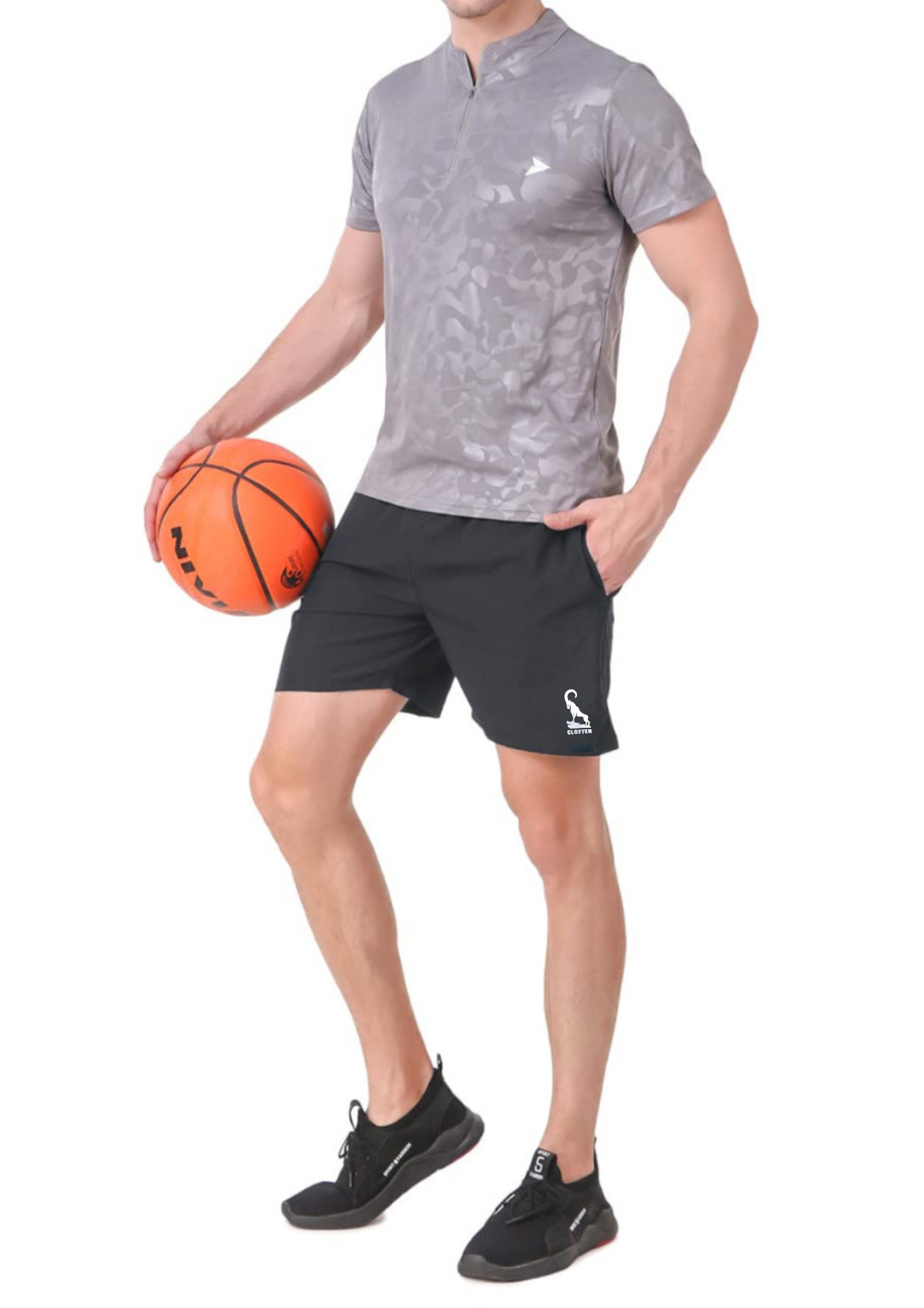 CLOFTER -Mens Everyday Shorts for Regular,Gym,Sports,Running and more ART : VOLCO Dark gray