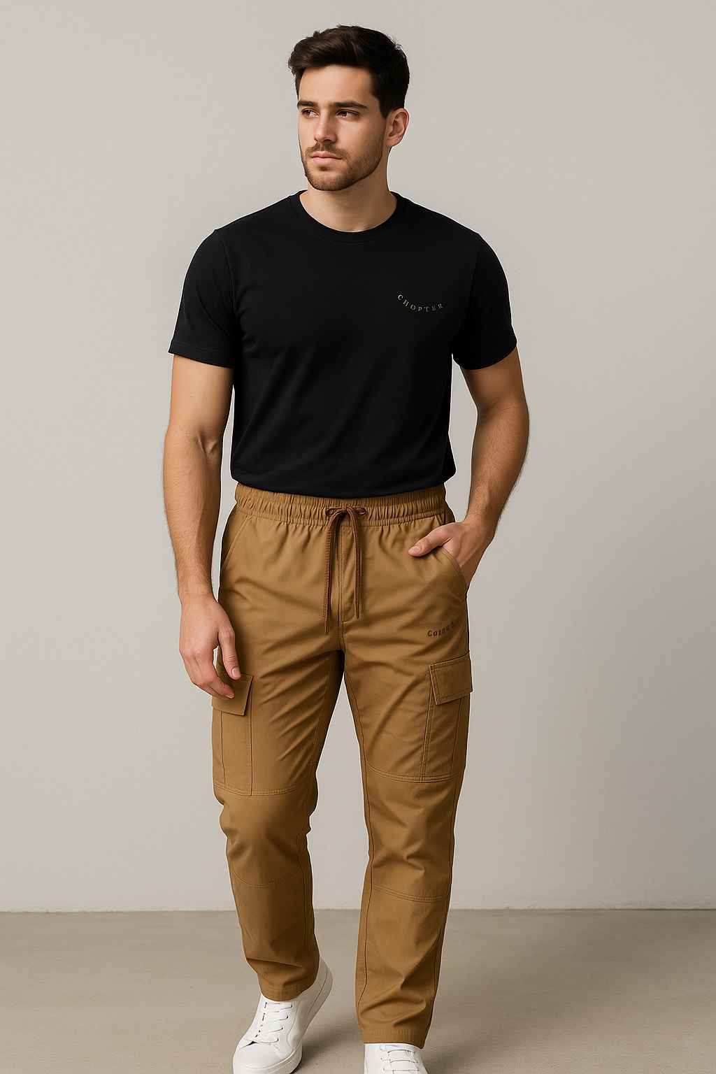 CLOFTER : Men cotton non jogger cargo pant ART : CARRAT - Image 3