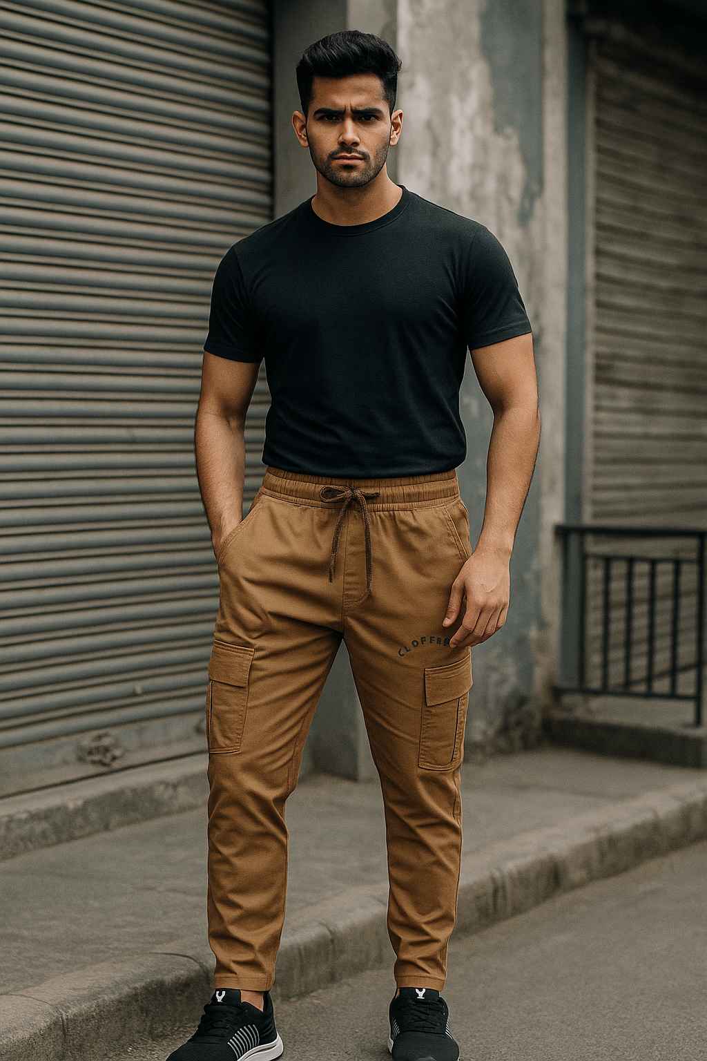 CLOFTER : Men cotton non jogger cargo pant ART : CARRAT - Image 4