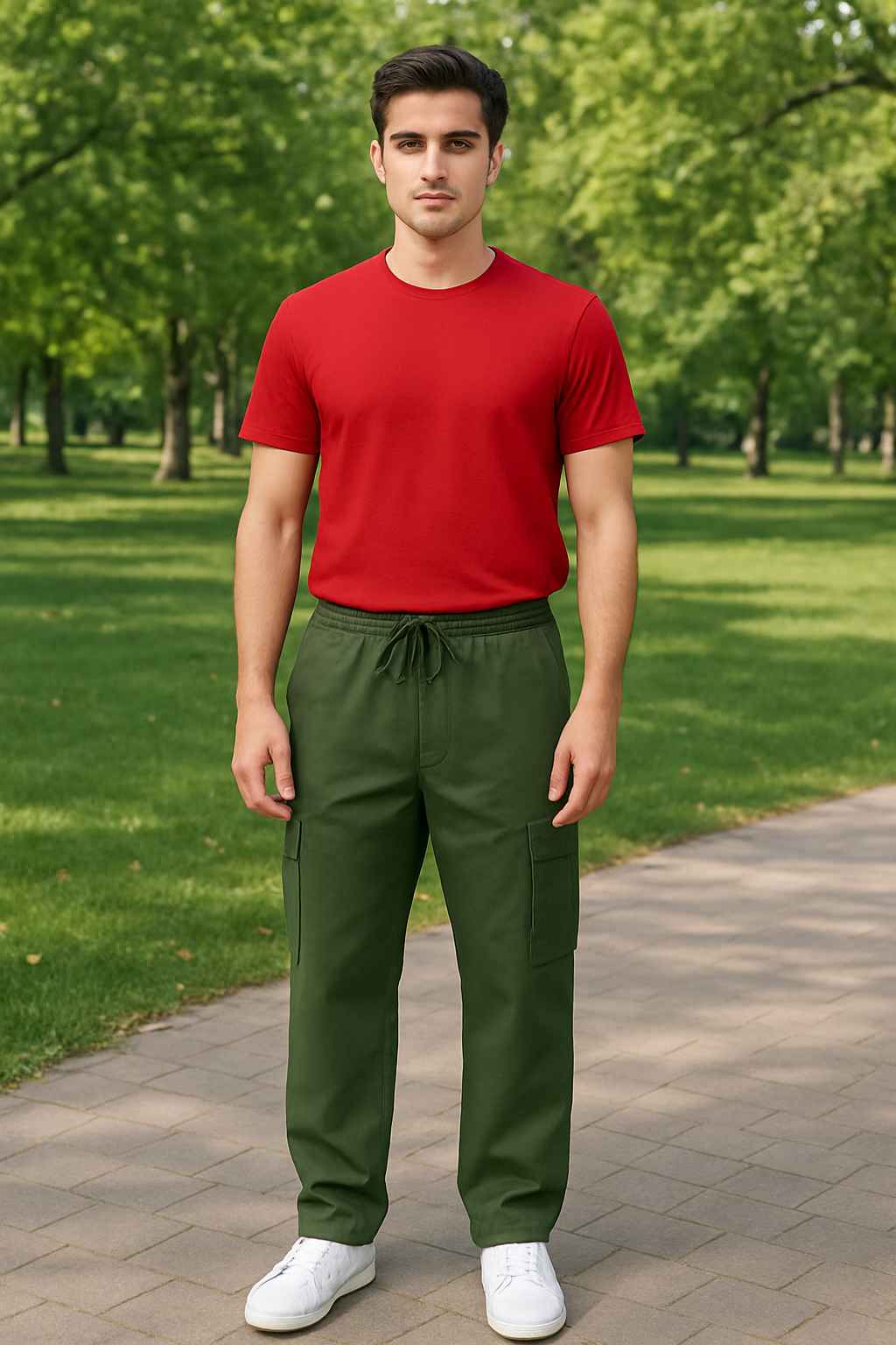 CLOFTER : Men cotton non jogger cargo pant ART : CARRAT