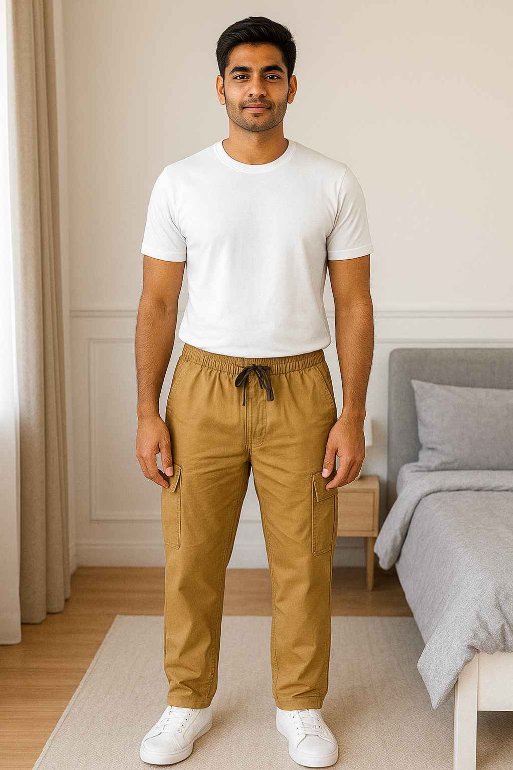 CLOFTER : Men cotton non jogger cargo pant ART : CARRAT