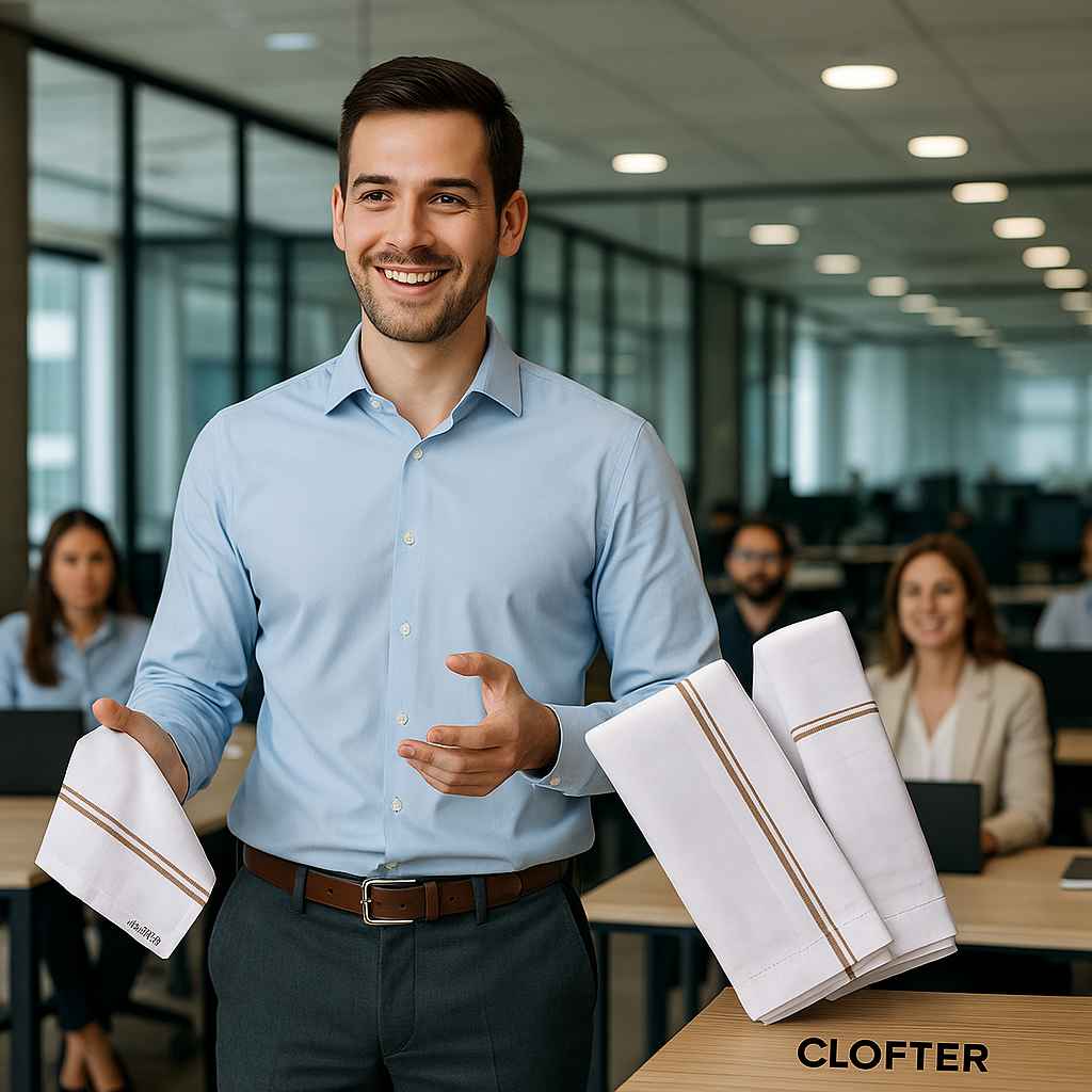 CLOFTER : Men cotton Handkerchief  : HN-800 - Image 3